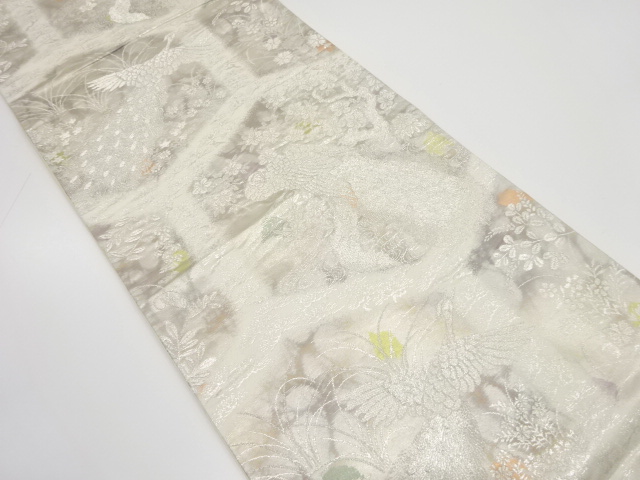 JAPANESE FUKURO OBI / WOVEN PEACOCK